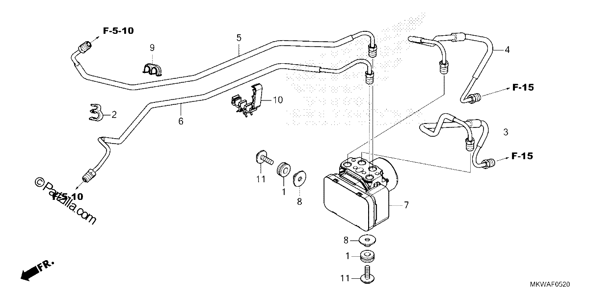 Diagrama de ABS MODULATOR BRAKE PIPE