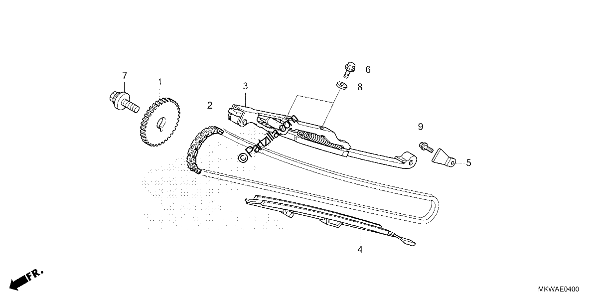Diagrama de CAM CHAIN TENSIONER