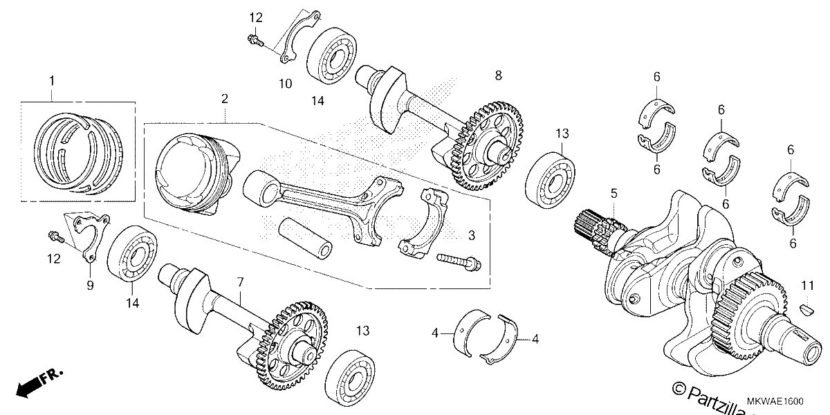 Diagrama de CRANKSHAFT PISTON