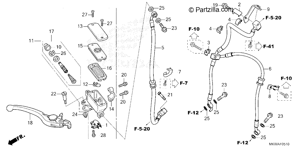 Diagrama de FRONT BRAKE MASTER CYLINDER