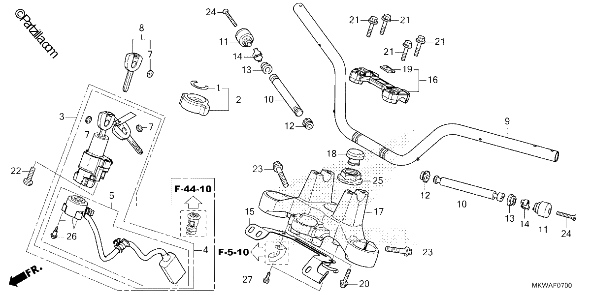 Diagrama de HANDLEBAR TOP BRIDGE