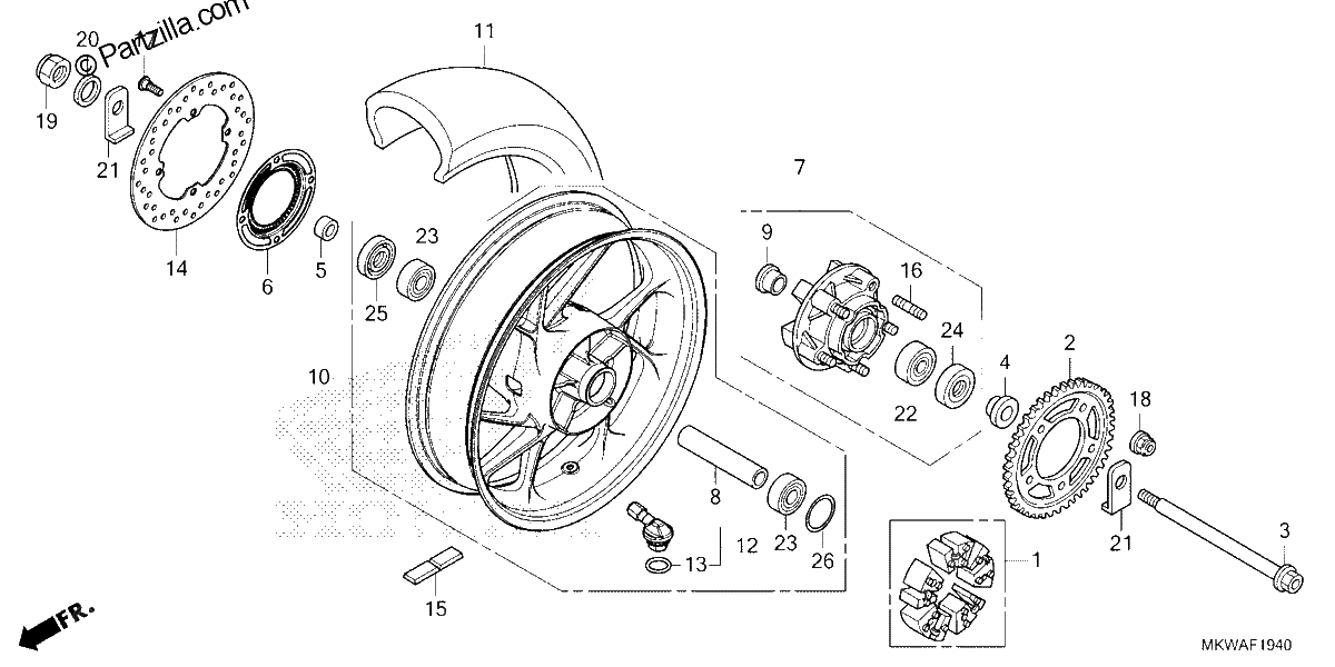 Diagrama de REAR WHEEL