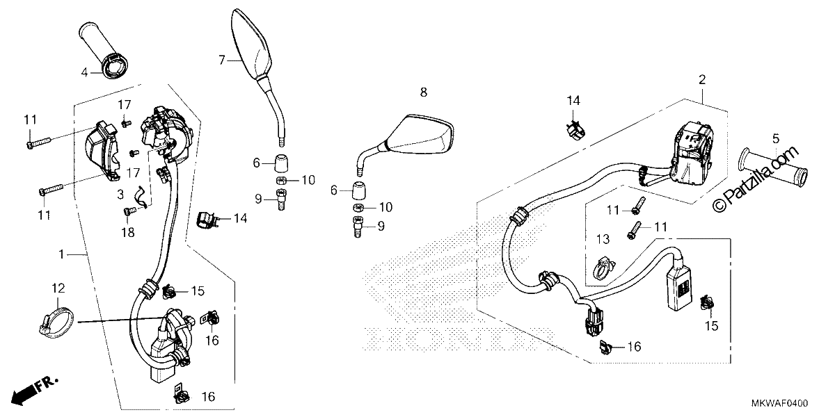 Diagrama de SWITCH GRIP MIRROR