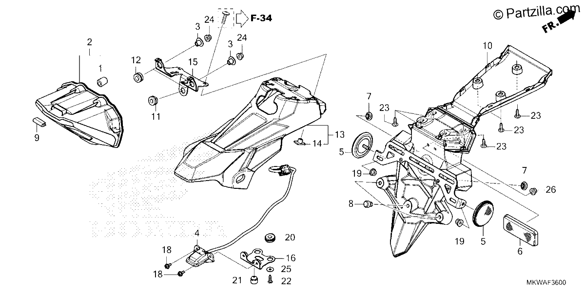 Diagrama de TAILLIGHT LICENSE LIGHT