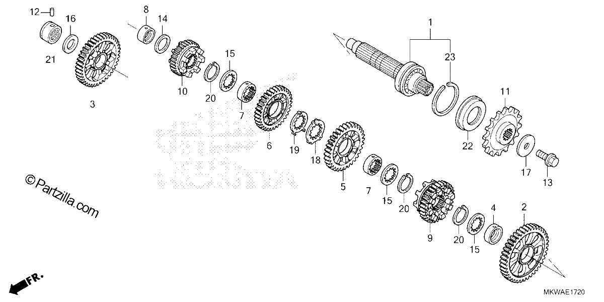 Diagrama de TRANSMISSION COUNTERSHAFT