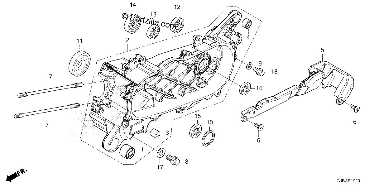 Diagrama de LEFT CRANKCASE