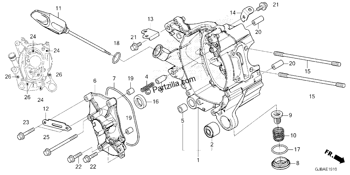 Diagrama de RIGHT CRANKCASE