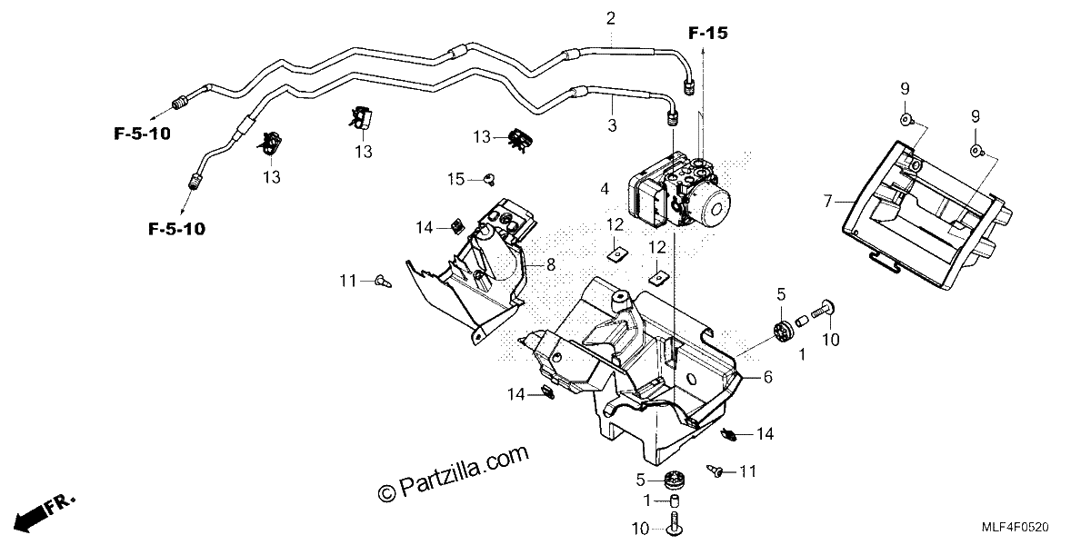 Diagrama de ABS MODULATOR BRAKE PIPE