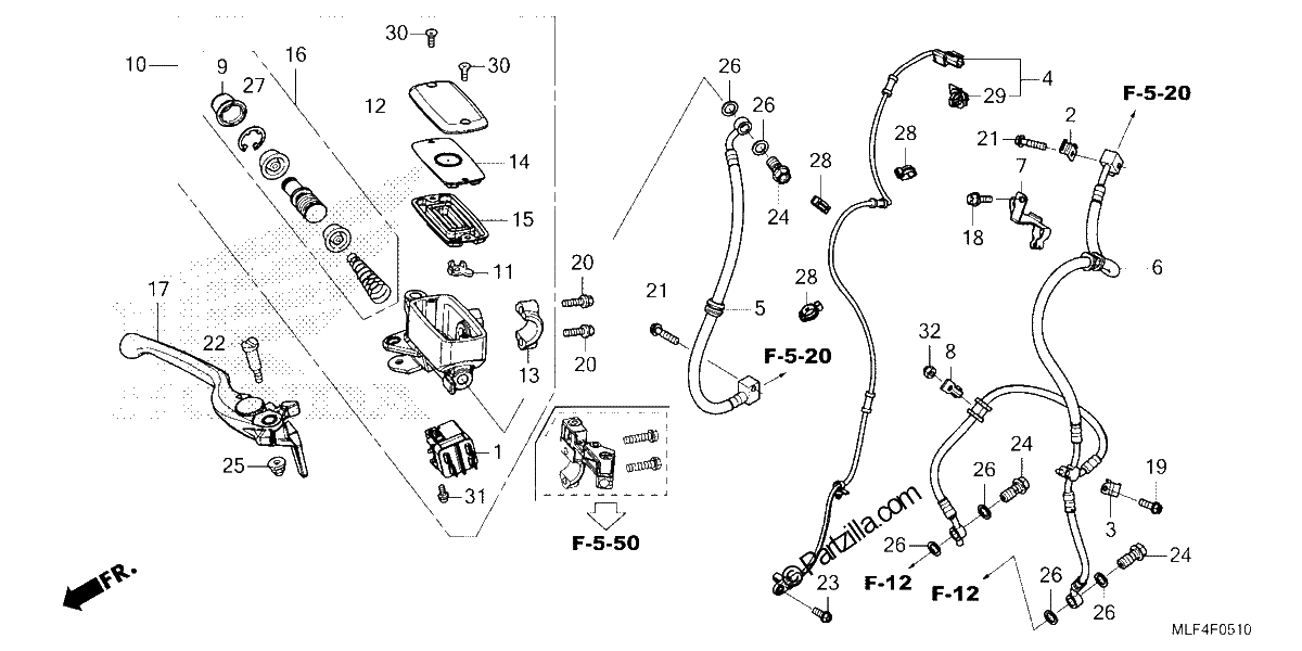 Diagrama de FRONT BRAKE MASTER CYLINDER