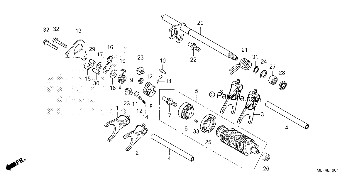Diagrama de GEARSHIFT DRUM 2