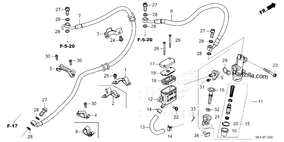 Diagrama de REAR BRAKE MASTER CYLINDER