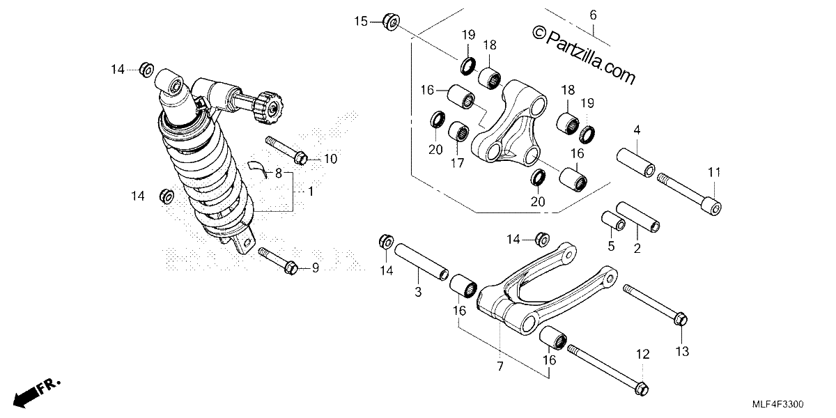 Diagrama de REAR SHOCK ABSORBER