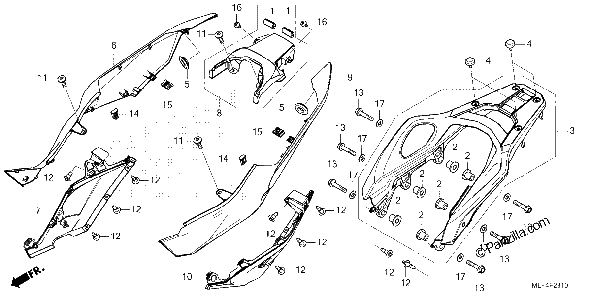 Diagrama de SIDE COWL REAR CARRIER