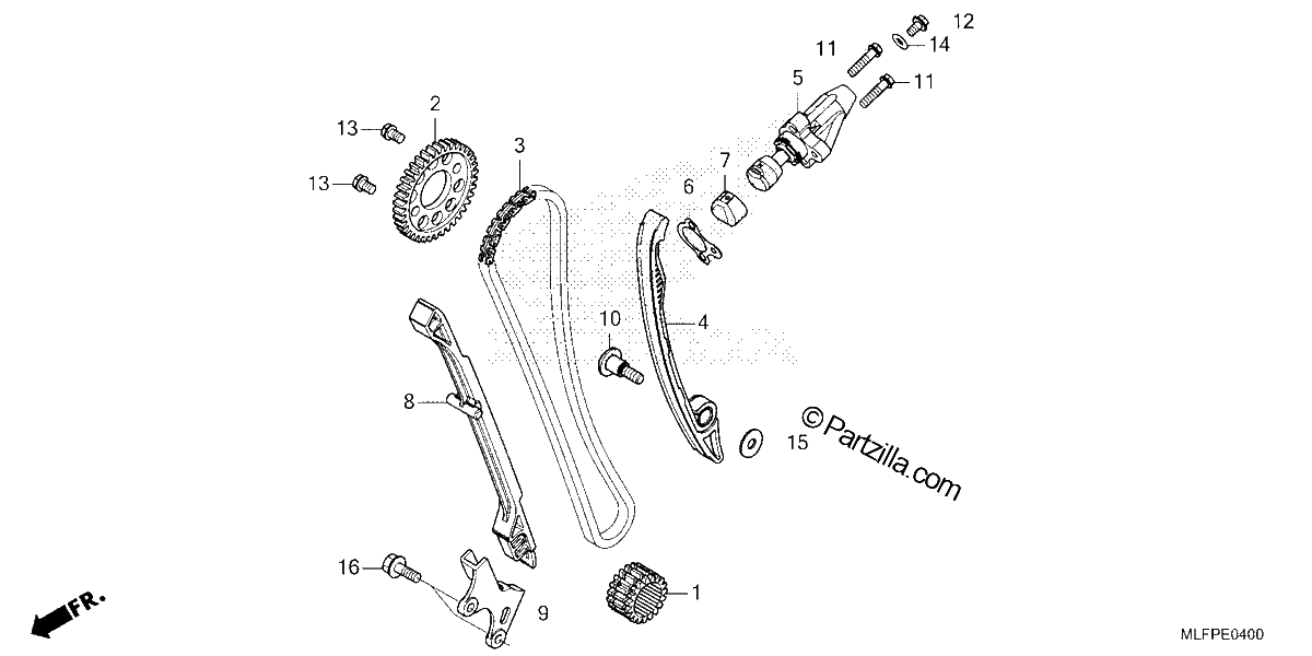 Diagrama de CAM CHAIN TENSIONER