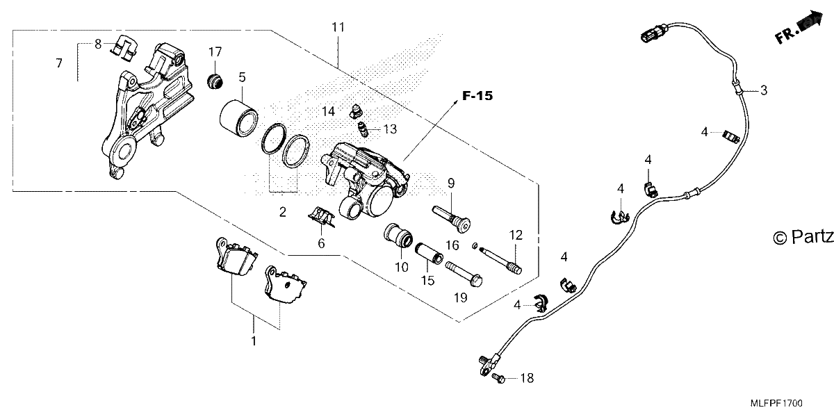 Diagrama de REAR BRAKE CALIPER