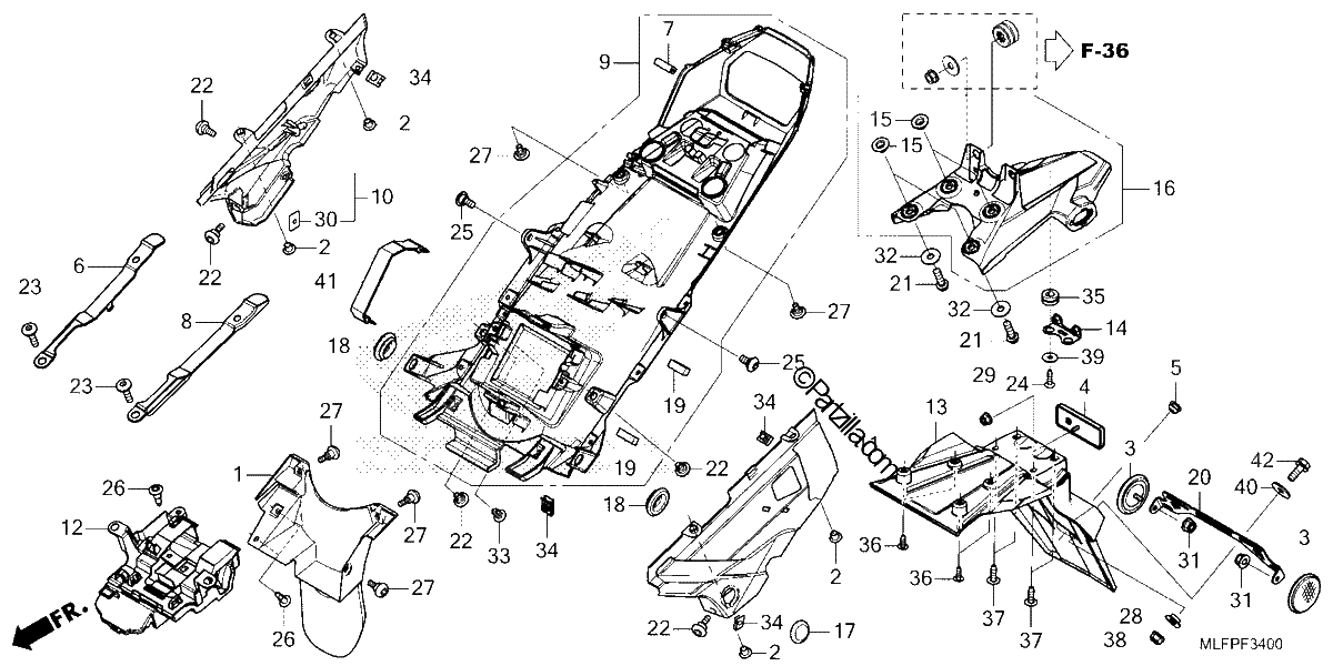 Diagrama de REAR FENDER