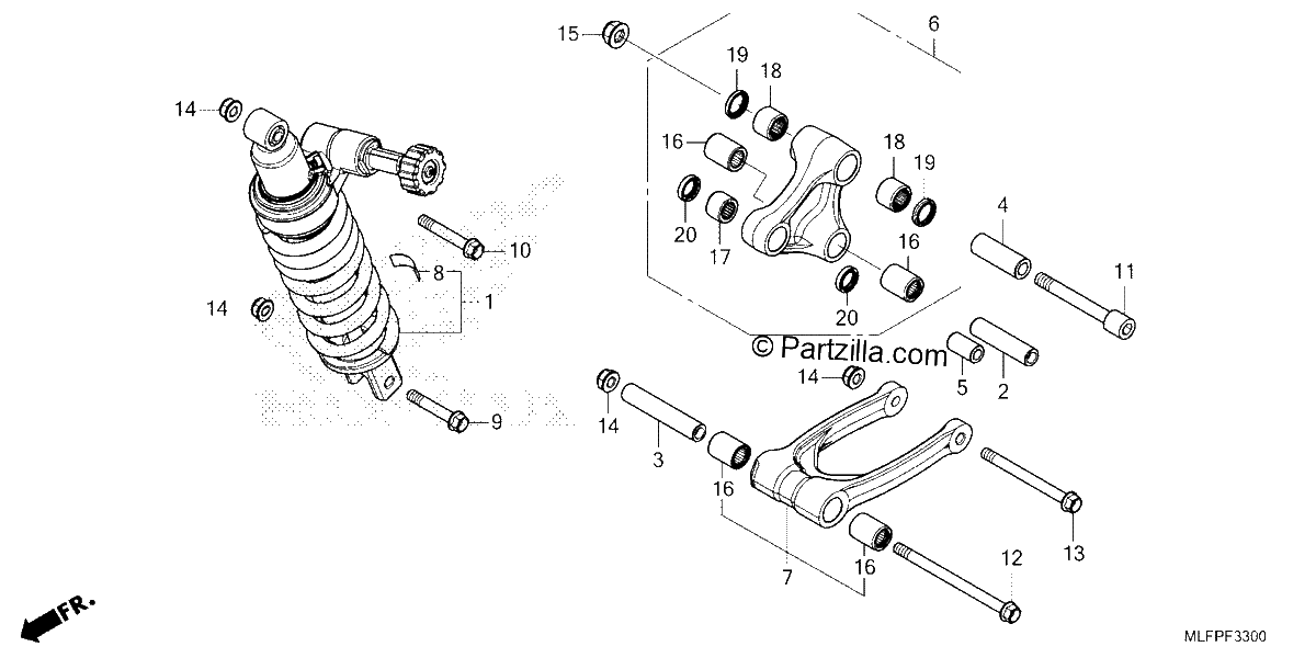 Diagrama de REAR SHOCK ABSORBER