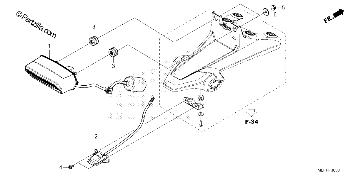 Diagrama de TAILLIGHT LICENSE LIGHT