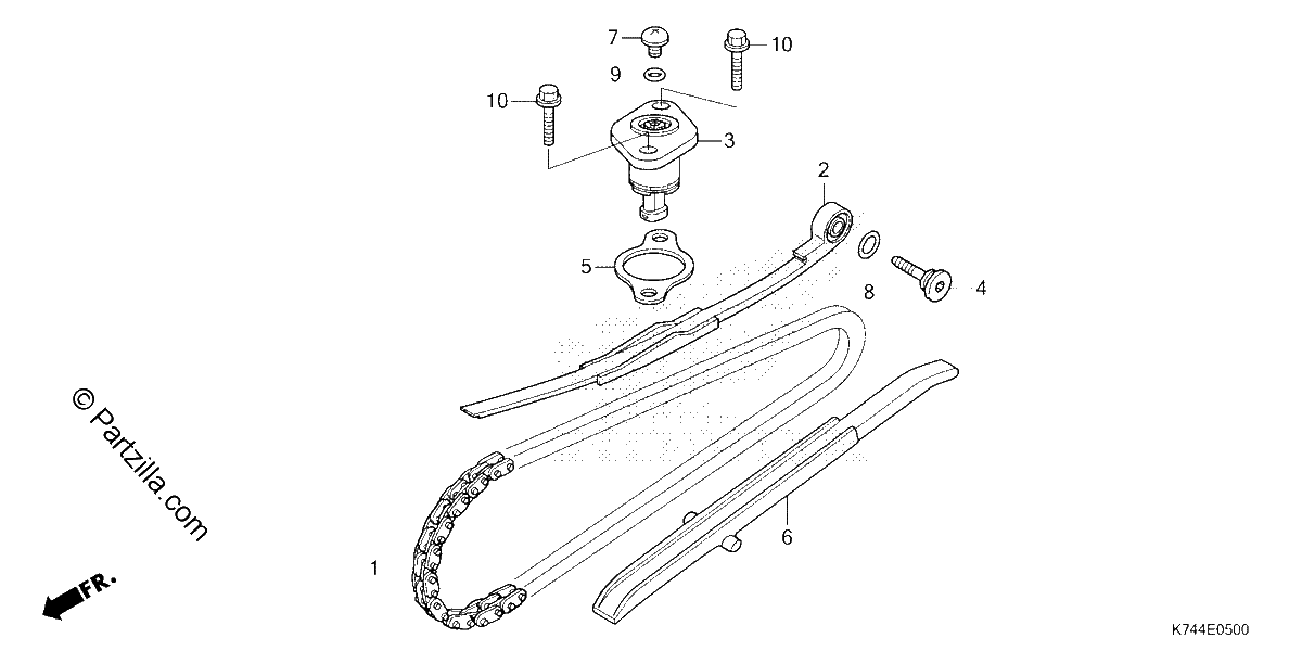 Diagrama de CAM CHAIN TENSIONER