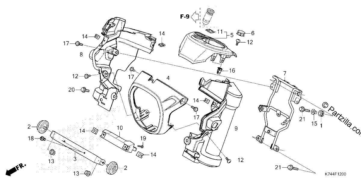 Diagrama de HEADLIGHT COVER FRONT FORK COVER