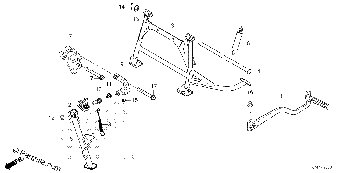 Diagrama de KICK STARTER ARM STAND