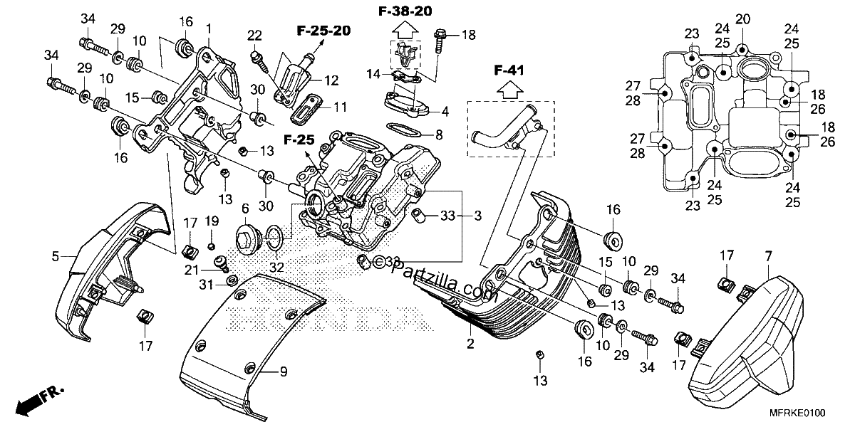 Diagrama de FRONT CYLINDER HEAD COVER