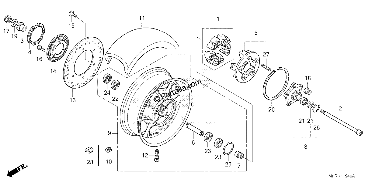 Diagrama de REAR WHEEL