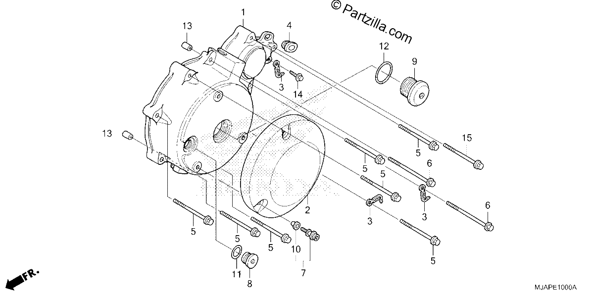 Diagrama de LEFT CRANKCASE COVER