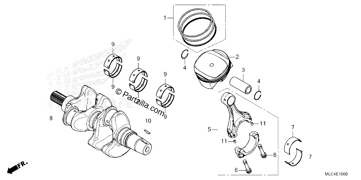 Diagrama de CRANKSHAFT PISTON