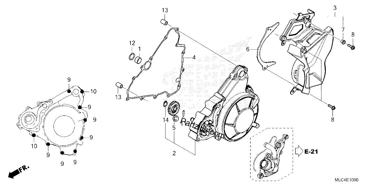 Diagrama de GENERATOR COVER LEFT REAR COVER