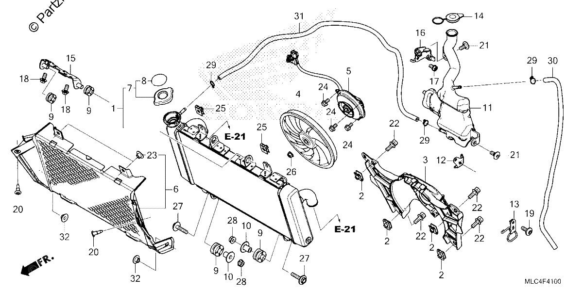 Diagrama de RADIATOR RESERVE TANK
