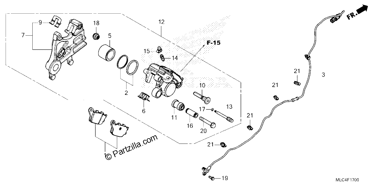 Diagrama de REAR BRAKE CALIPER