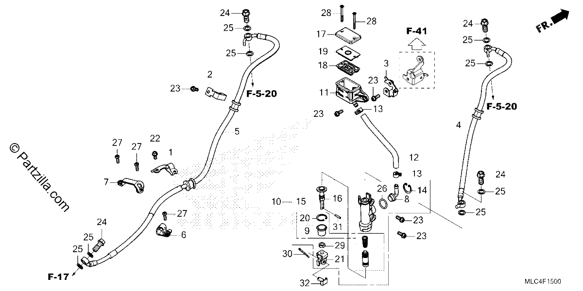 Diagrama de REAR BRAKE MASTER CYLINDER