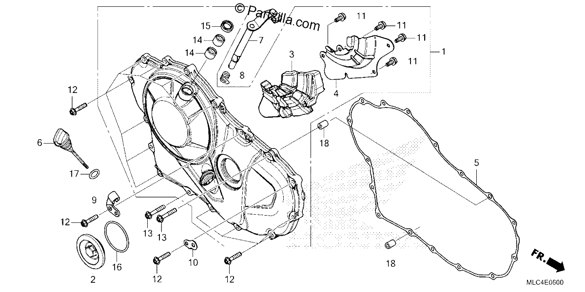 Diagrama de RIGHT CRANKCASE COVER