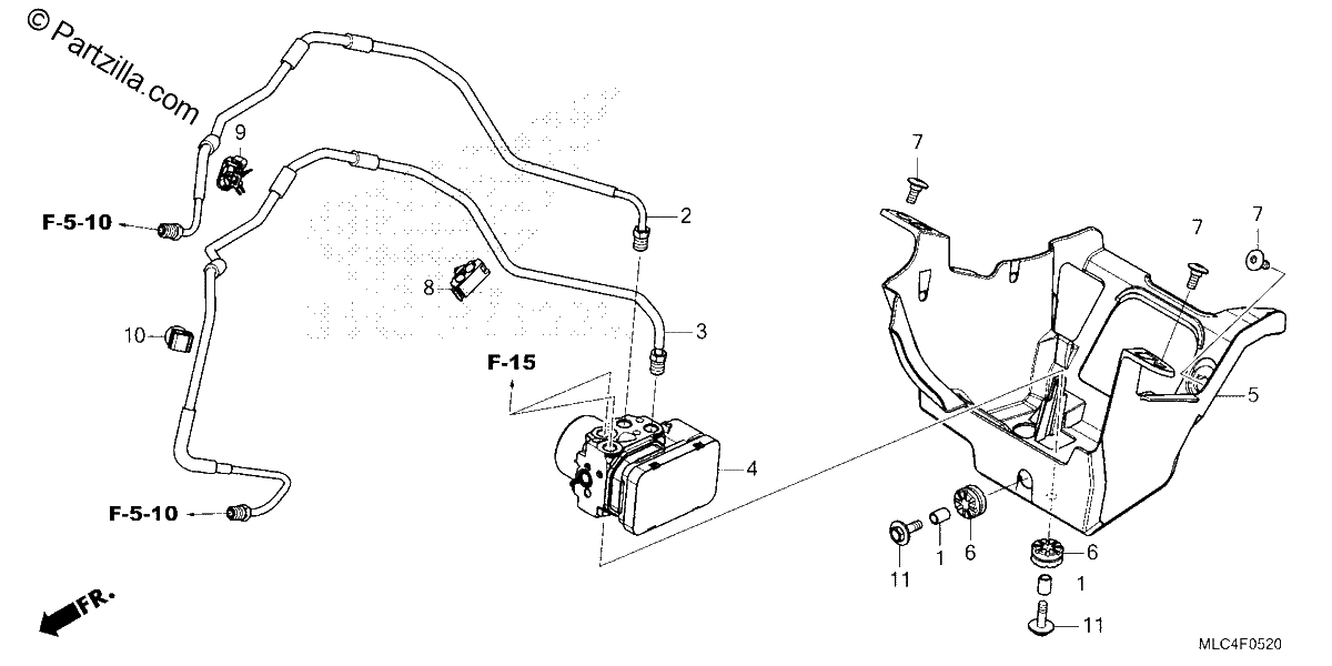Diagrama de ABS MODULATOR BRAKE PIPE