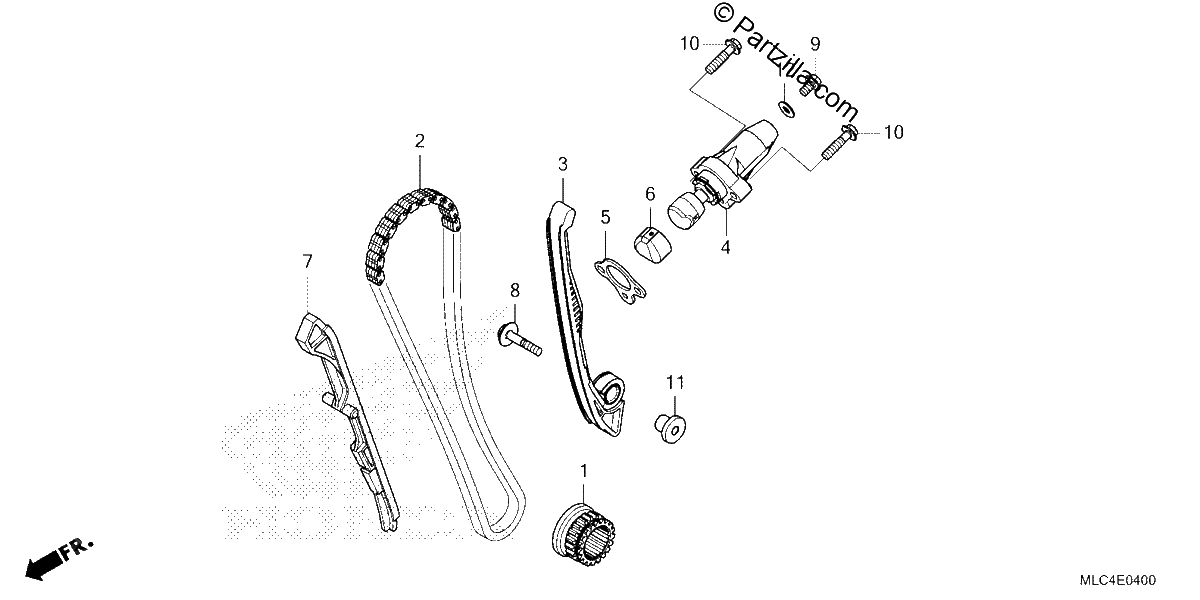 Diagrama de CAM CHAIN TENSIONER