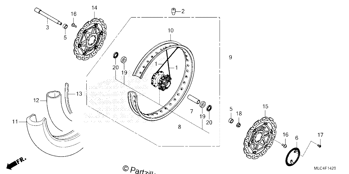 Diagrama de FRONT WHEEL