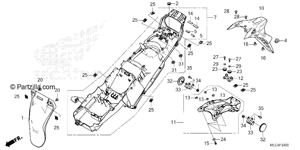 Diagrama de REAR FENDER