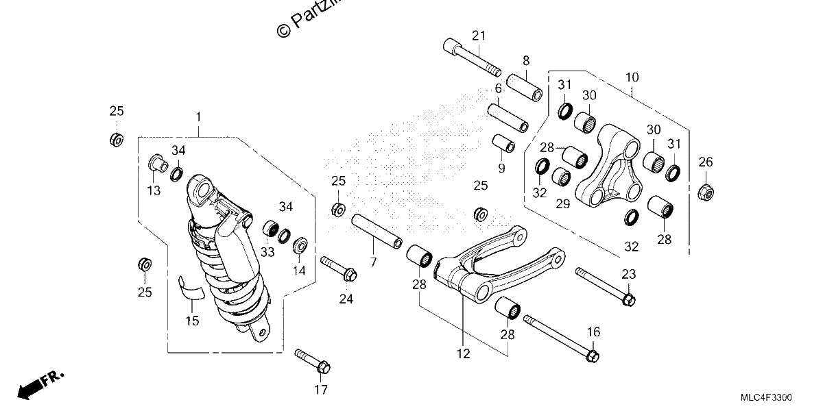 Diagrama de REAR SHOCK ABSORBER