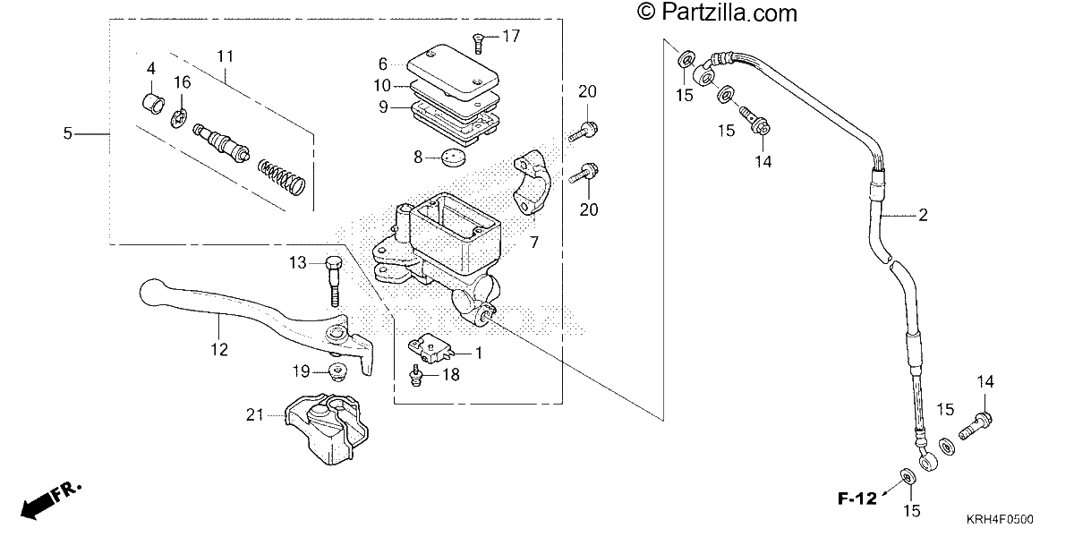 Diagrama de FRONT BRAKE MASTER CYLINDER