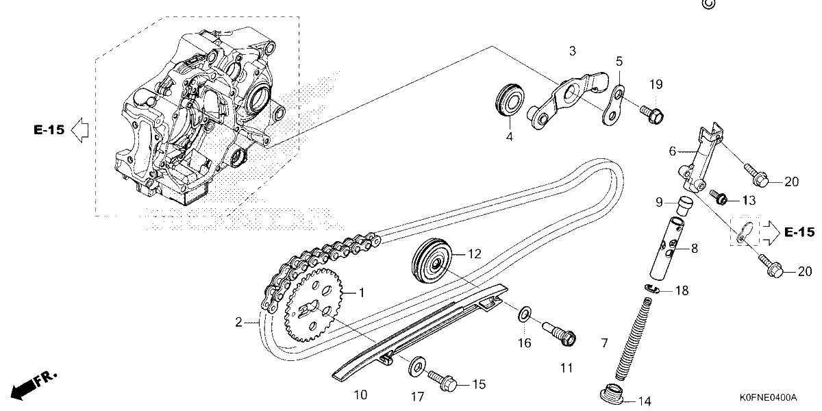 Diagrama de CAM CHAIN TENSIONER