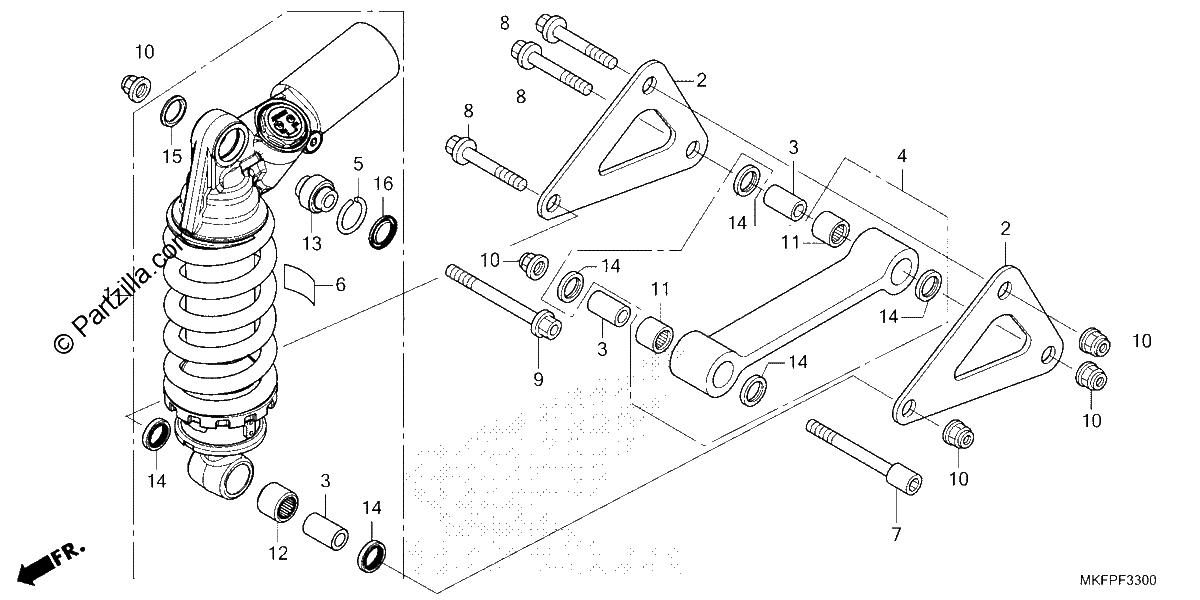Diagrama de REAR SHOCK ABSORBER