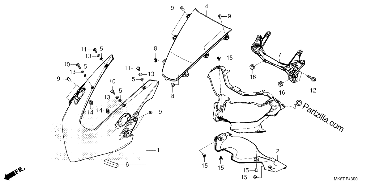 Diagrama de UPPER COWL