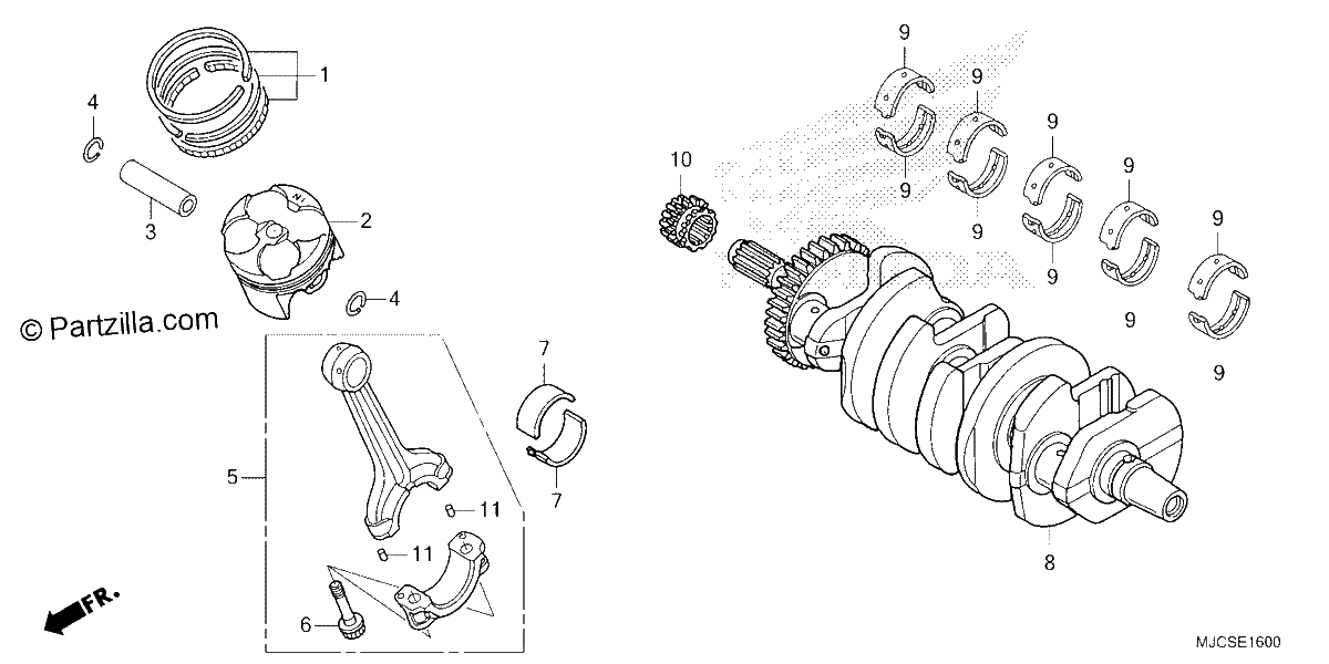 Diagrama de CRANKSHAFT PISTON