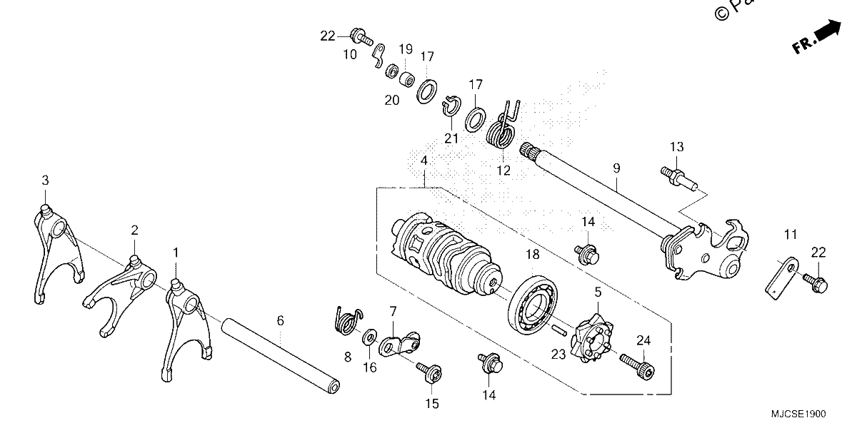 Diagrama de GEARSHIFT DRUM