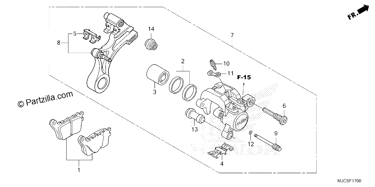 Diagrama de REAR BRAKE CALIPER 1