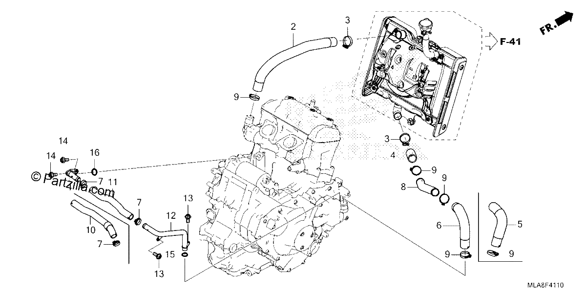 Diagrama de RADIATOR HOSE WATER PIPE
