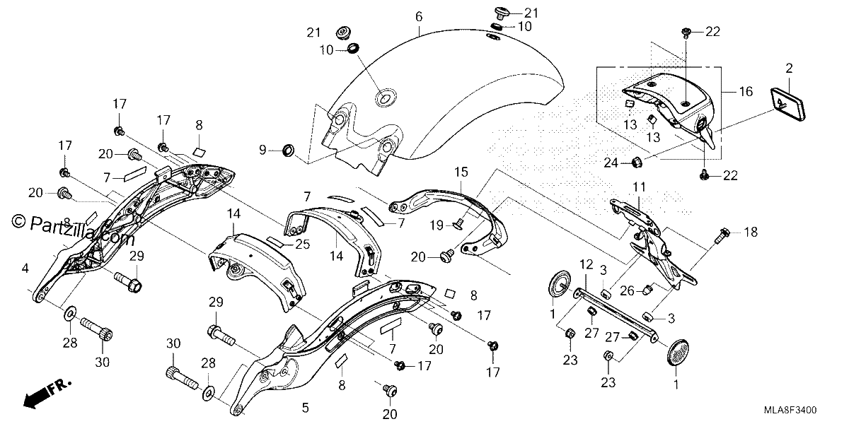 Diagrama de REAR FENDER