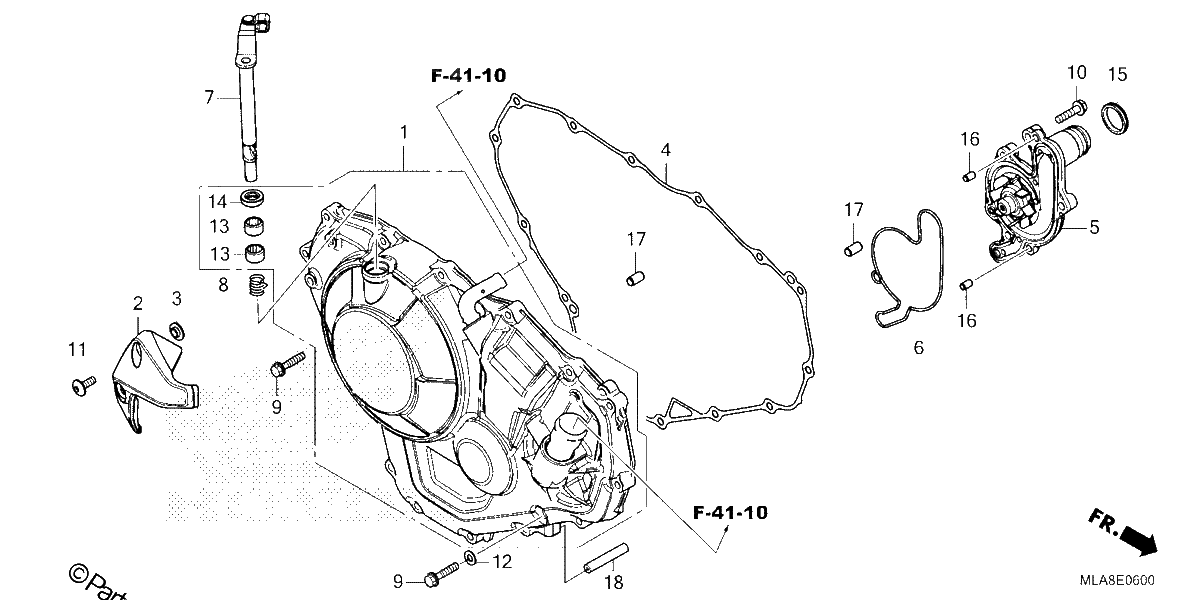 Diagrama de RIGHT CRANKCASE COVER CMX1100A A2