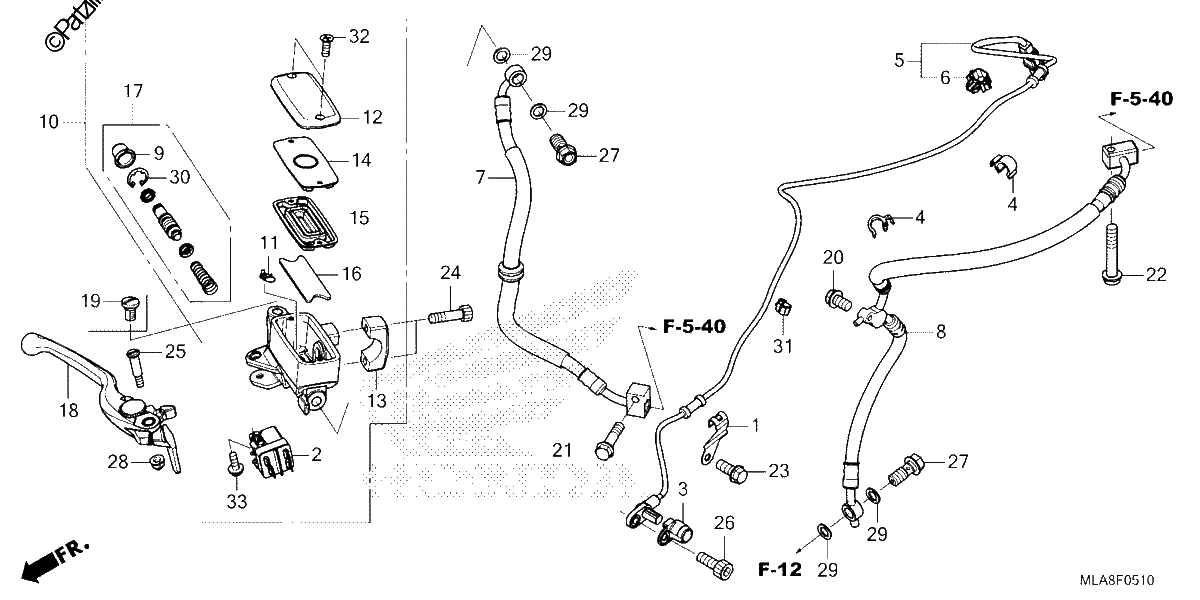 Diagrama de FRONT BRAKE MASTER CYLINDER